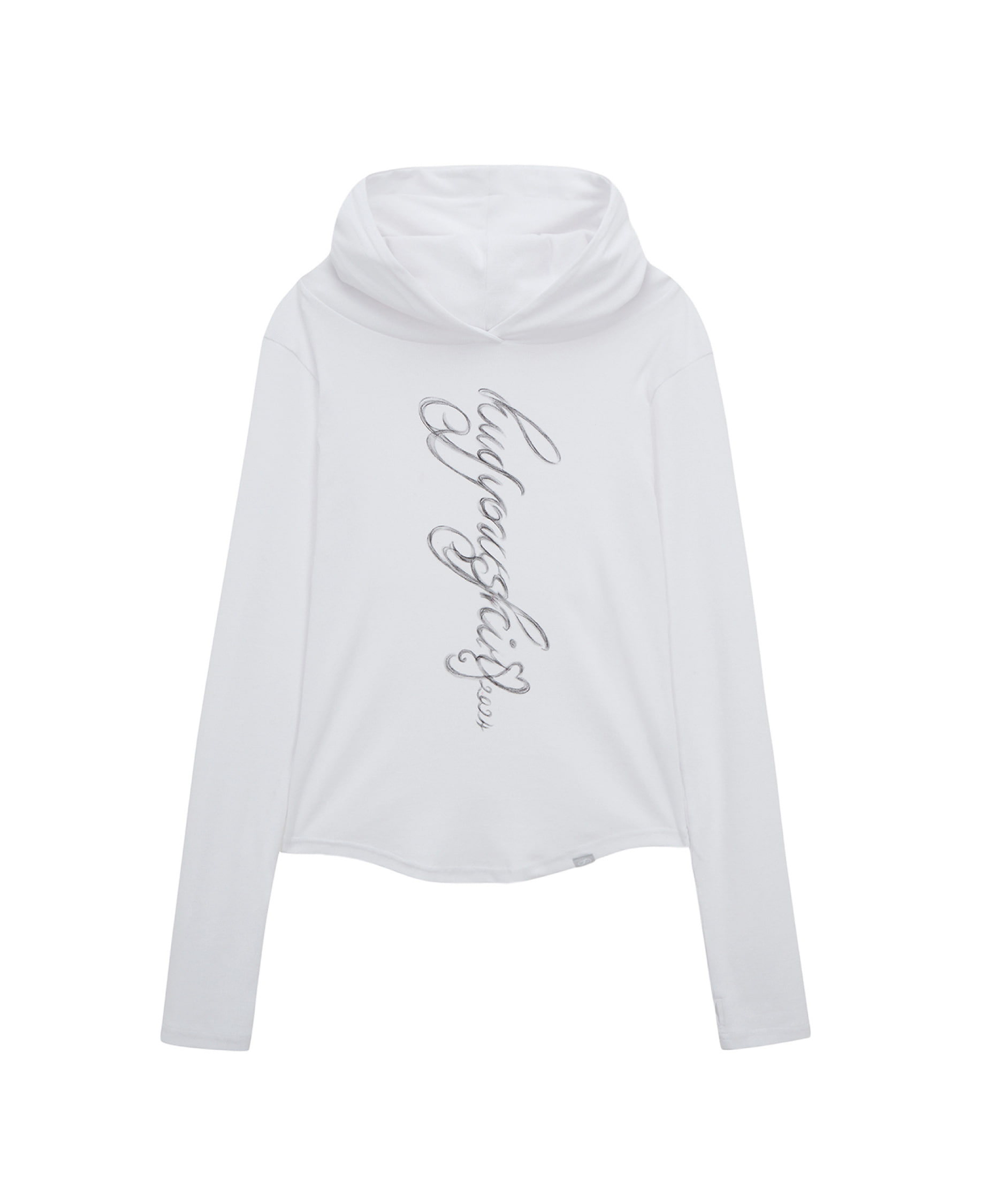 Lettering hoodie top (white)