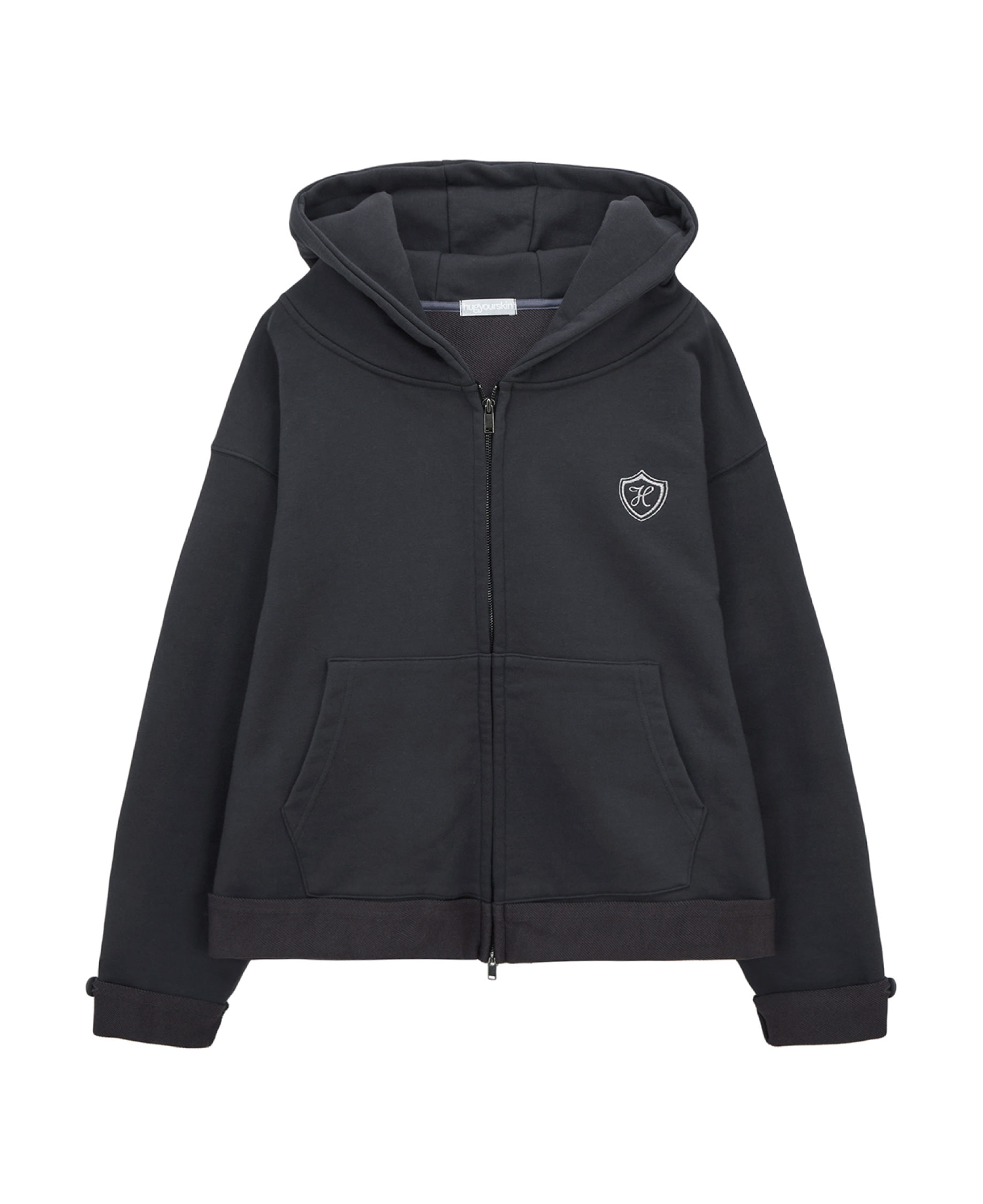 School hoodie zip-up (charcoal)